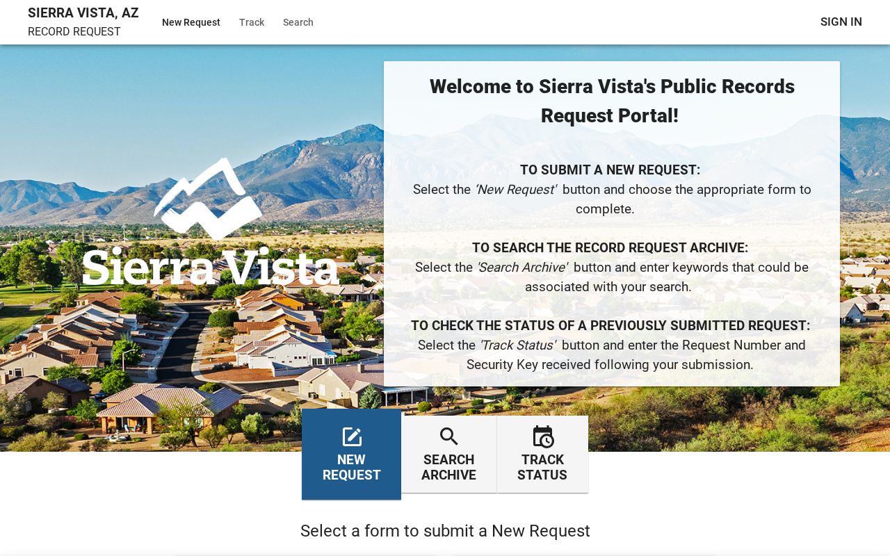 Sierra Vista criminal records request portal